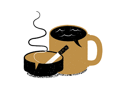 Coffee And Cigarettes cigarettes coffee coffee and cigarettes editorial editorial illustration illustration illustrator jamesolstein jim jarmusch magazine illustration screenprint vector