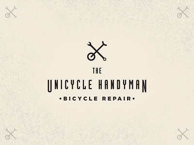 Unicycle Handyman Logo bicycle logo oldschool repair shop vintage