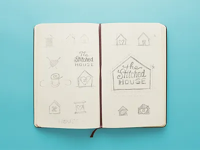 The Stitched House - Sketches logo sketch