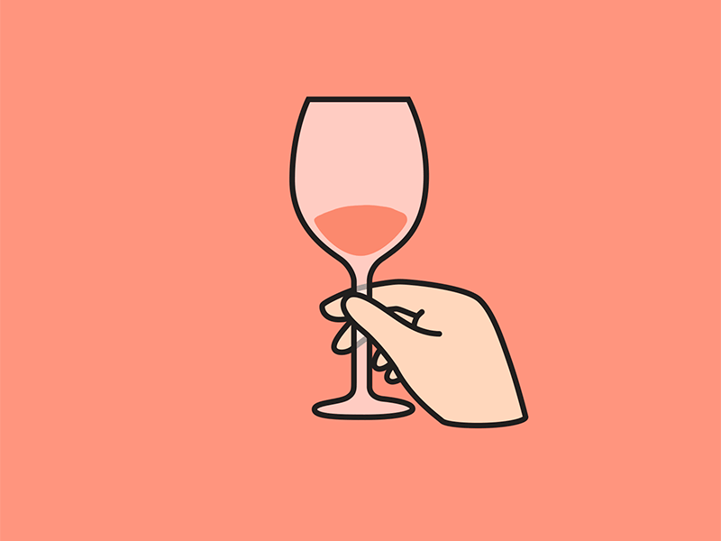 wine tasting animation gif glass hand motion graphic pink rose wine wine tasting