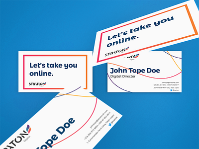 Straton Digital Business Cards agency colorful creative curve digital gradient lines studio