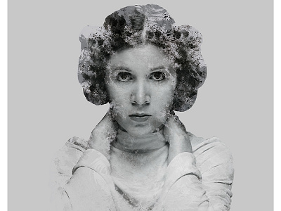 Leia Grunge black grunge poster princess leia star wars white