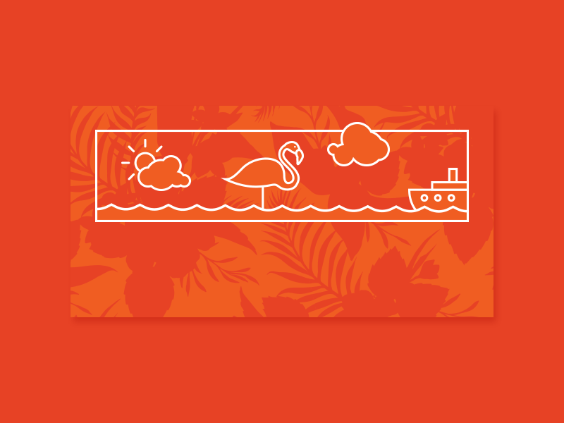 Paradise Found animation clouds flamingo found gif invite paradise photoshop ship sun water