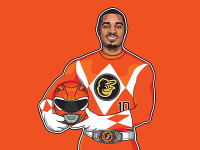 Orange Ranger adam jones baseball orioles power rangers