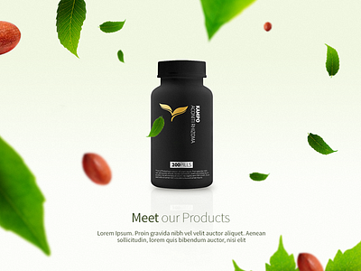 Graphics explosion floating graphic illustration leaf nature packaging photoshop pills website