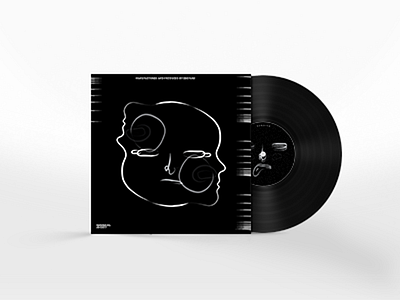 Pensive adobe illustrator album cover mockup record vinyl