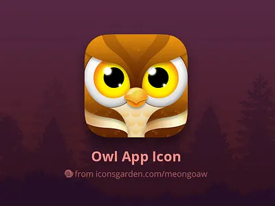 Owl app icon animal bird brown character education feather iconsgarden kids learn owl smart wise