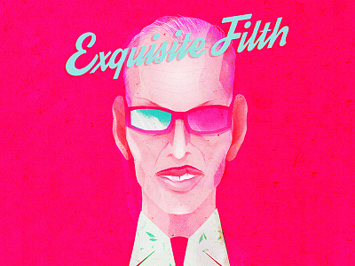 John Waters divine drag hairspray illustration john water pink portrait retro typography vintage