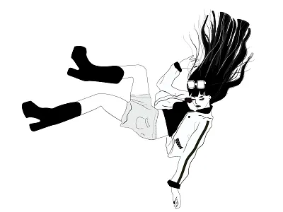 Falling Girl fashion girl gravity illustration sketch vector