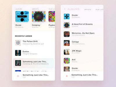 Music Player UI app concept music player sketch ui