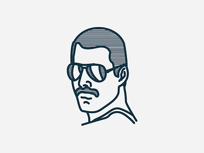 The Freddie freddie line lines mercury mustashe queen sunglasses vector