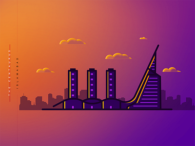 The Centaurus | Sunset 2d buildings design flat hotel illustration islamabad landmarks minimal pakistan the centaurus