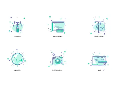 Digital Services Icons animatedicon creative customicon digital digitalmedia icon icons minimalist