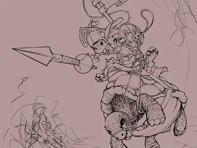 The Tortoise and the Hare armor fun hare illustration personal spear tale tortoise wip