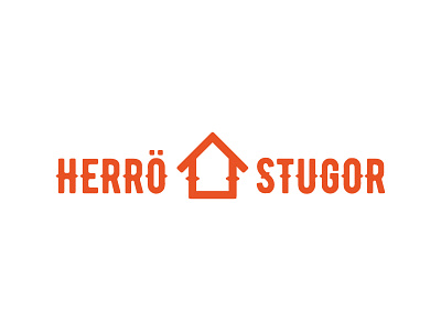 Herrö stugor logo cabin cottage design forest house logo nature outside rent wood