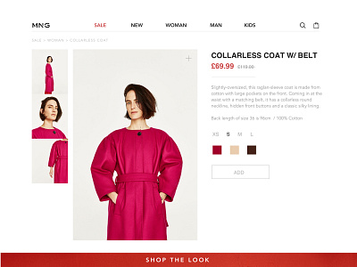 Ecommerce Single Item Page aesthetic concept design ecommerce editorial fashion grid modern redesign ui web website