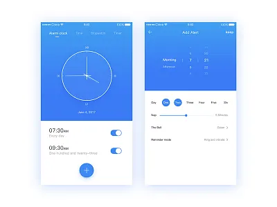 Clock animation app coins design for instagram interface pink ui user