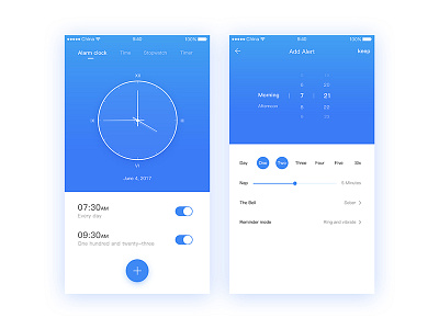 Clock animation app coins design for instagram interface pink ui user