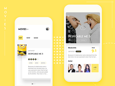 Daily UI & Movie Info app card film infomation movie ui yellow