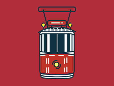 Tram of Istanbul beyoglu city design graphic illustration illustrator istanbul kadikoy nostalgic symbolic taksim tram