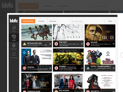 BBFC iPad UI design films flat grid interface ipad ui