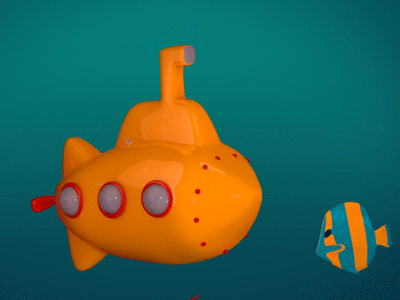 Submarine aftereffects cinema4d gif illustrator photoshop