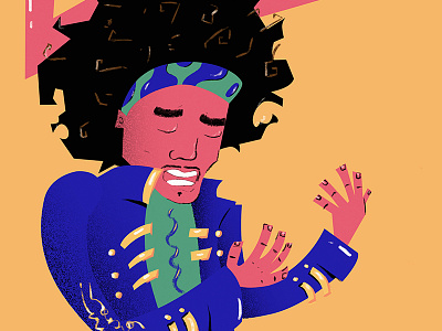 Voodoo Child 60 digital guitar hendrix illustration jimi modern music psychedelic rock