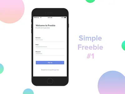 Signup Freebie freebie freebies psd freebie signup signup screen simple freebie