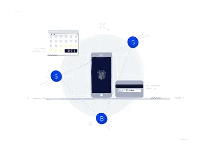 Fintech design draw fintech illustration