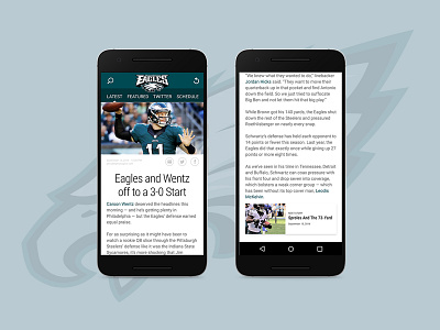 Eagles Wentz app mobile nfl ottawa product design ui ux visual design