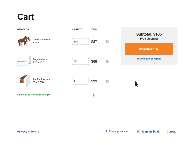 Cart Sharing animated gif cart screencast ui