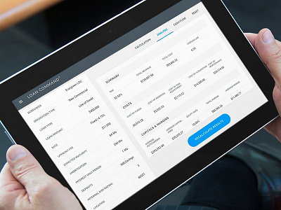 Loan Command angularjs app banking financial fintech ipad tables ui