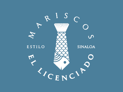 MARISCOS "EL LICENCIADO" design fish graphic identity logo logobrand logoflio seafood tie