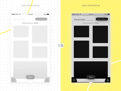 Wireframe light and dark rough wireframing wireframe versions wireframing