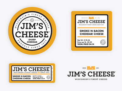 Jims Cheese Labels branding design labels packaging