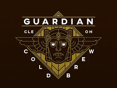 Guardian Cold Brew branding brew cleveland coffee cold coldbrew gold guardian guardians logo monoline wings