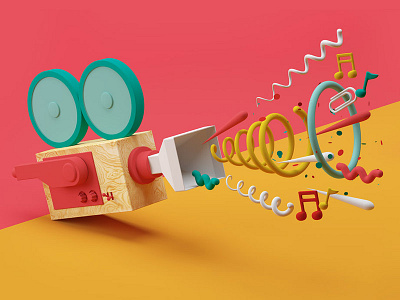 Paperclip Festival 2 3d bold camera cgi festival illustration infographic