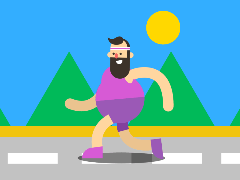 Morning Run. animation animator davegamez design gif graphic illustration loop motion motion design motion graphics vector