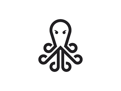 Octopus logo circle golden line logo octopus ratio shape