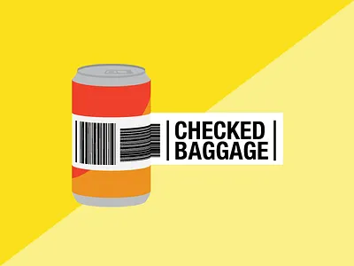 Travel Lite beer check in flying illustration