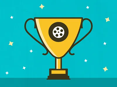 Film Tropy award bright colorful film illustration illustrator movie movie house simple theater trophy westchester