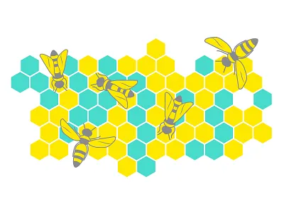 Buzz 2d bee flat illustration marketing vector