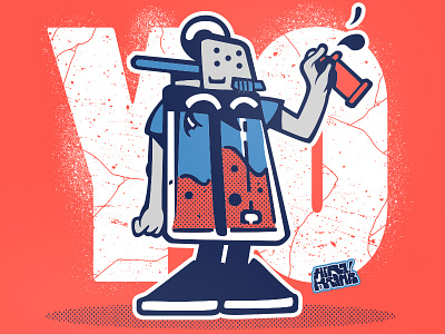 YO character design graffiti illustration lighter poster street