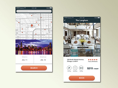 Hotel Booking app dailyui ui ux