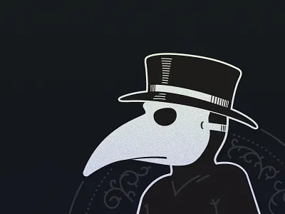 Plague Doctor character hat illustration mask plague doctor vector