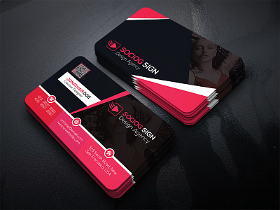 Businesscard attractive black business card clean cmyk color corporate creative design style