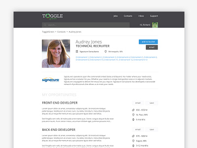 Recruiting Profile Concept concept contract profile resume social web