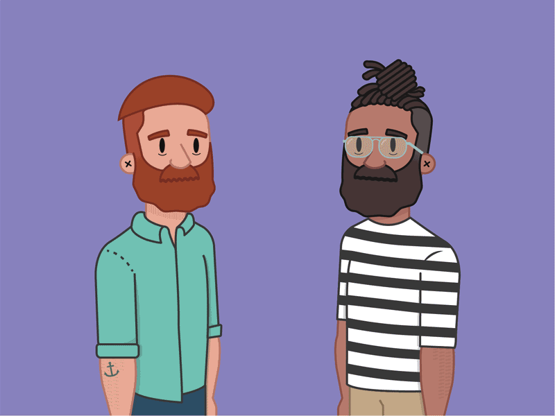 Sup Bro animation beard bro bun cartoon gif hipster illustration man sup