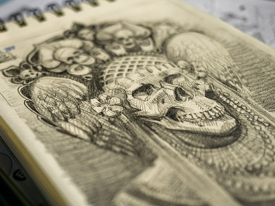 Lady Shi (4) rough pencil sketch drawing pencil sketch skull