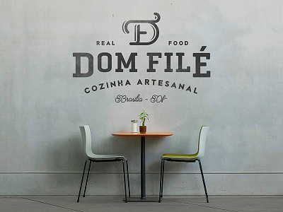 Dom Filé Branding brand branding design icon kitchen logo monogram real food restaurant wall